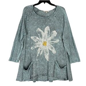 Jess & Jane Tunic S Pockets Floral USA Boho Indie Retro Hippie Coachella Summer